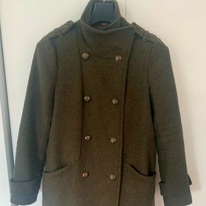 GAP MILITARY STYLE JACKET PEA COAT KHAKI GREEN SIZE M